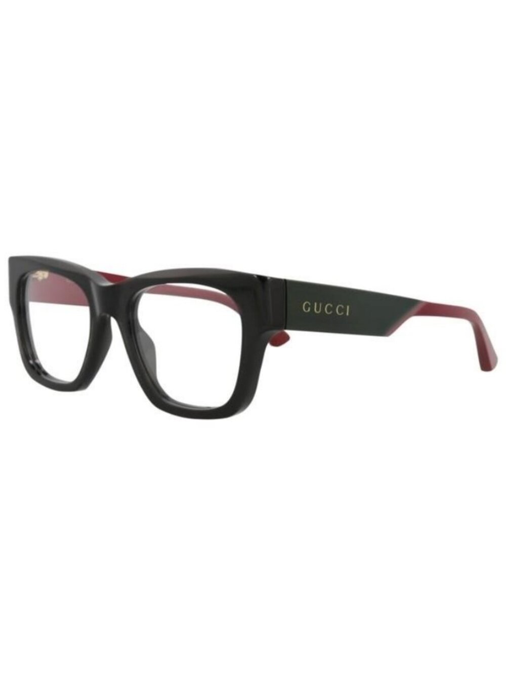 New Gucci Mens Square/Rectangle Black Red Transparent Fashion Designer Eyeglasse